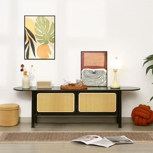 Bamboo TV Stand for TVs up to 65", Accent Entertainment Center with Storage, view 5