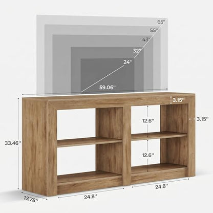 Tall TV Stand for TVs Up to 65 Inches, 59" Farmhouse TV Console, view 3