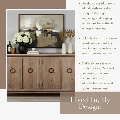 Martin Svensson Home Garden District 65" Solid Wood TV Stand, Driftwood, view 4