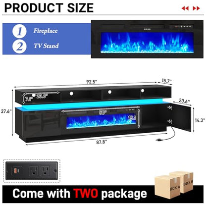 Fireplace TV Stand for 100" TV, view 3