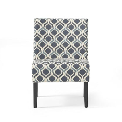 Kassi Fabric Accent Chairs, 2-Pcs Set, Blue / Navy
