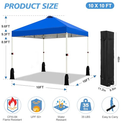 10x10 Pop Up Canopy Tent, 1-Button Push Setup Canopy Tent, view 3
