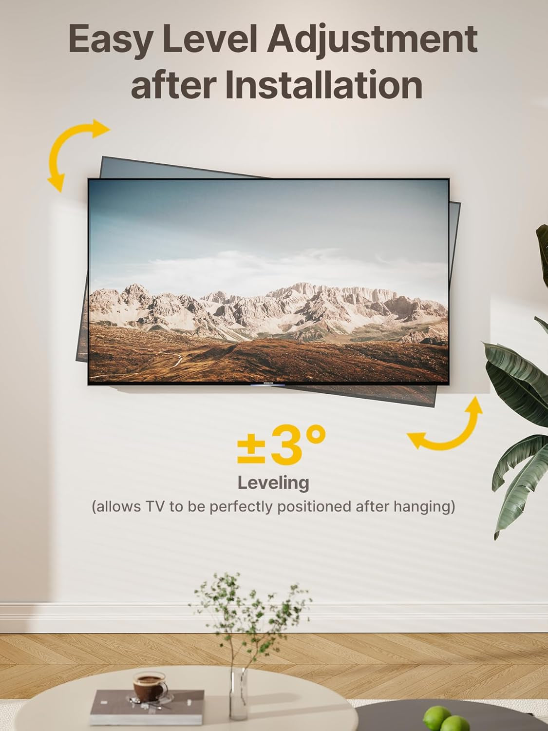 Full Motion TV Wall Mount for 23–65 Inch Flat & Curved Tvs and Monitors, Swivel & Tilt Articulating Bracket, Max VESA 400X400Mm, Holds up to 77 Lbs, Perfect Center Design