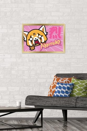 Aggretsuko - Horns Wall Poster, 22.4L x 14.7W, Gold Framed Version