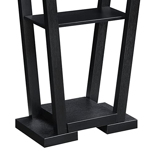 Newport V Console Table 31.5" - Modern Sofa Table with Storage Shelves, Narrow Entryway Hall Table for Living Room, Display Accent Table, Black