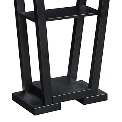 Newport V Console Table 31.5" - Modern Sofa Table with Storage Shelves, Narrow Entryway Hall Table for Living Room, Display Accent Table, Black