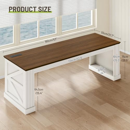 63'' Farmhouse Executive Desk, view 3