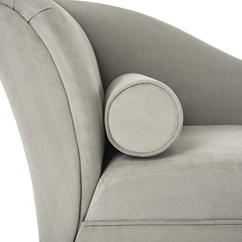 Safavieh Home Collection Caiden Grey Velvet Chaise with Pillow, view 5