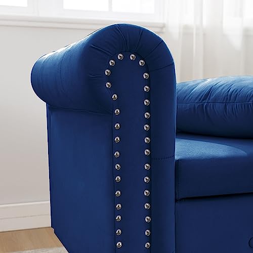 Velvet Chaise Lounge Indoor with Storage, view 6