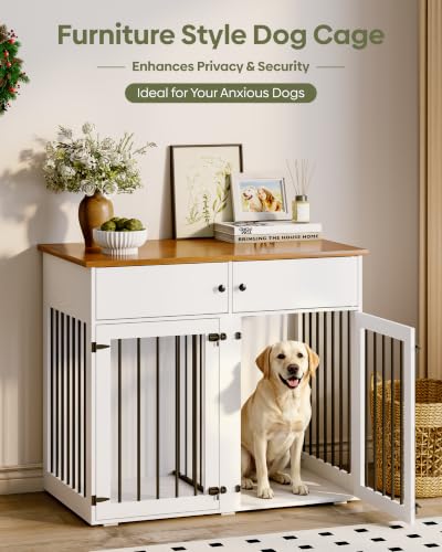 41" Dog Crate Furniture, Heavy Duty Dog Cage with Removable Divider, view 3