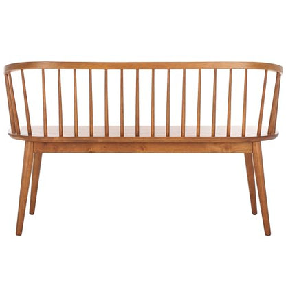 SAFAVIEH Furniture - Blanchard Spindle Bench - Honey - Solid Wood - Classic Windsor Design - Ideal for Entryway, Bedroom, Dining Room, 17.8" Seat Height (BCH8500H)