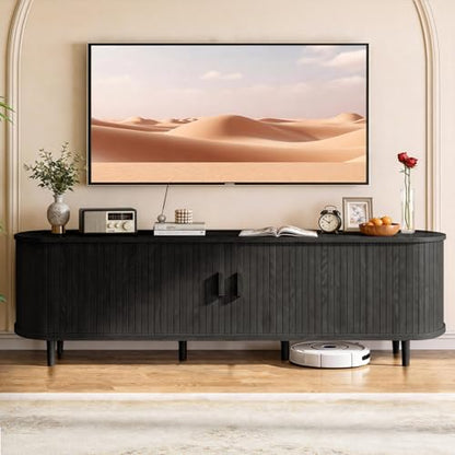 70" Mid Century Modern TV Stand with Power Outlet, view 4