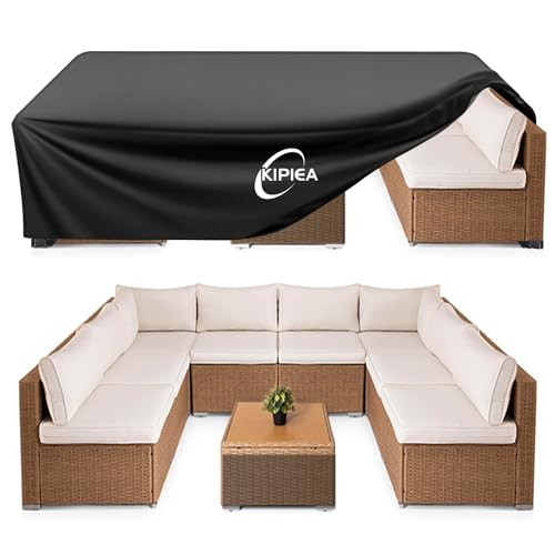 Patio Furniture Covers Waterproof Winter, Heavy-Duty Outdoor Furniture Set Covers for Table Chairs, Anti-UV, No Tears or Fading (110" L x 84" W x 28" H)
