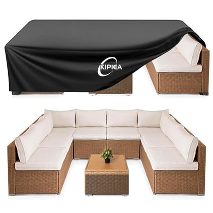 Patio Furniture Covers Waterproof Winter, Heavy-Duty Outdoor Furniture Set Covers for Table Chairs, Anti-UV, No Tears or Fading (110" L x 84" W x 28" H)