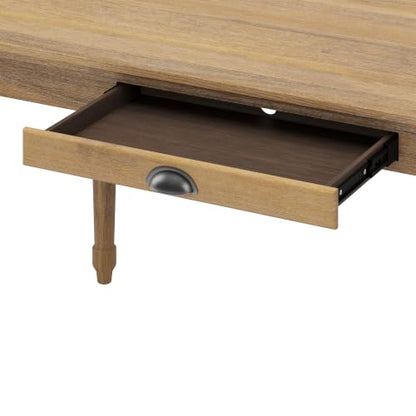60" Writing Desk with Storage Drawer, Extra Long Rustic Farmhouse Table, view 8