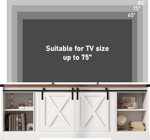 Farmhouse TV Stand for 70/75/80 Inch TV, view 3
