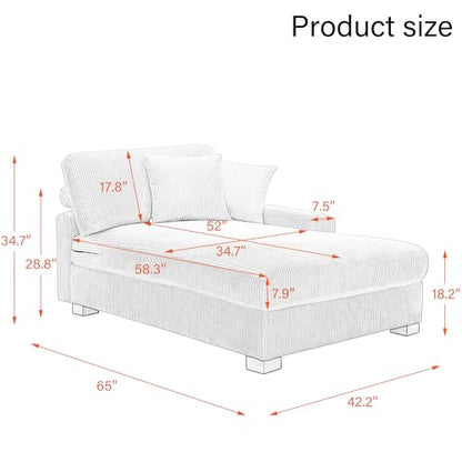 Chaise Lounge Chair Indoor, Oversized Upholstered Sofa Bed for Living Room, view 3