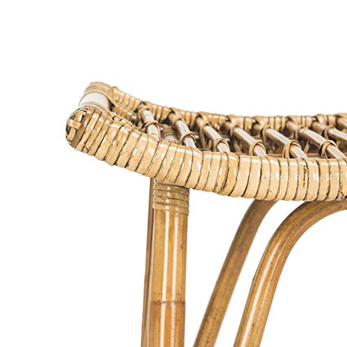 Safavieh Home Collection Leda Brown Rattan 26-inch Counter Stool