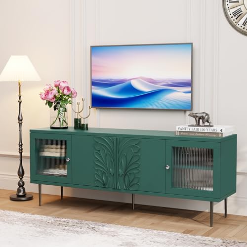 TV Consoles for Living Room with 4 Doors, 75", Green, view 5
