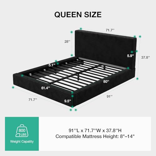 Queen Size Bed Frame, Plush CloudSoft Bed, view 3
