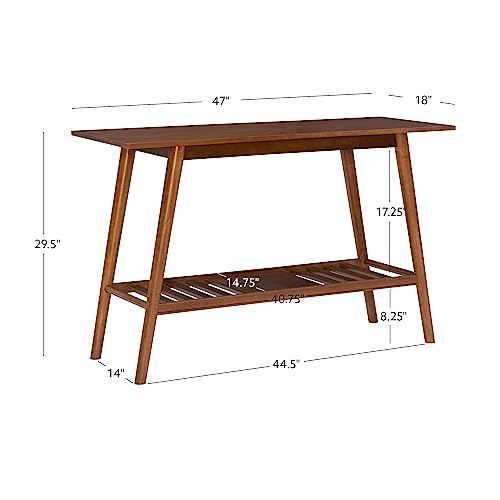 Melissa Mid-Century Modern Walnut Console Table