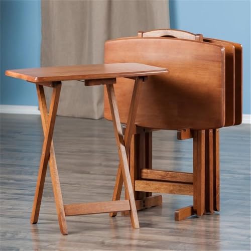 Pemberley Row Solid Wood Teak Snack Table Set Rectangular Oversized, Unassembled, view 4