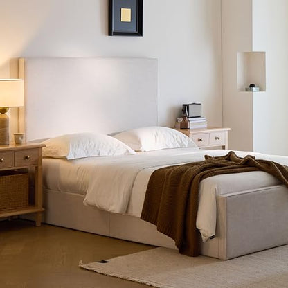 Queen Size Upholstered Bed Frame, 52" High Headboard Bedframe, view 4