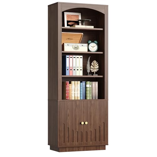 Book Shelf and Bookcases with Doors & Cabinet, Walnut Brown, view 3