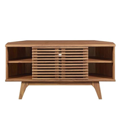 Render Mid-Century Modern Low Profile Corner Media TV Stand in Wal, 15 x 46 x 23, view 6