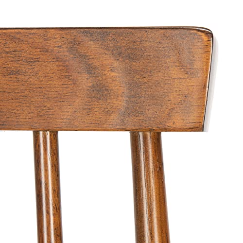 SAFAVIEH Home Collection Priam Farmhouse Walnut Brown Spindle Back Living Room Accent Dining Chair