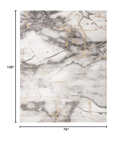 SAFAVIEH Craft Area Rug 6'7"x9', Modern Grey & Gold CFT877F, view 3