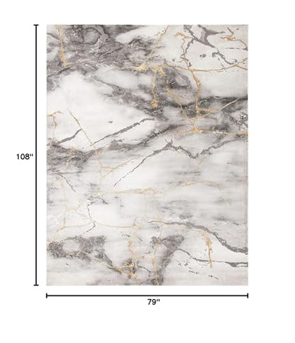 SAFAVIEH Craft Area Rug 6'7"x9', Modern Grey & Gold CFT877F, view 3