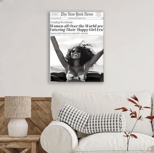 Jatinoo Canvas Framed Wall Art for Bedroom Aesthetic - Black and White Print 11.5x15 Inch | Fashion Inspirational Poster for Women's Room Decor & Home Gift