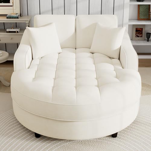 55" Modern 2-Seater Chaise Lounge Sofa Bed, view 7
