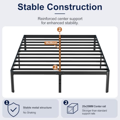 Queen Metal Bed Frame with Round Corner Legs, view 7