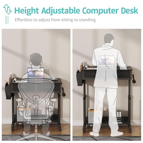 Small Portable Rolling Standing Desk, view 6