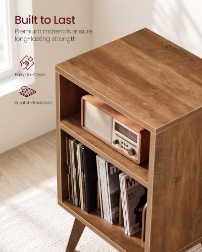End Table, Mid-Century Record Player Stand, Holds 160 Albums, view 7