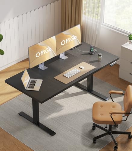 71 Inch Executive Electric Standing Desk Height Adjustable, Black, view 3