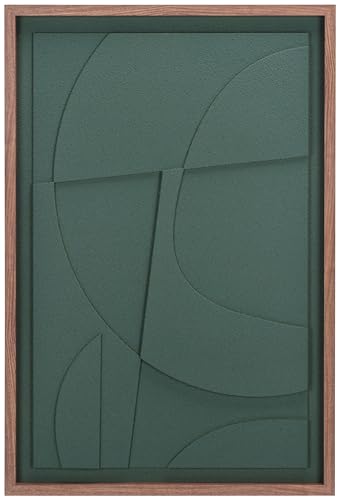 SAFAVIEH Home Collection Nature's Edge Framed Dimensional Art – 24 x 36-Inch Rectangle, Green Lacquer, Modern Design for Living Room or Bedroom