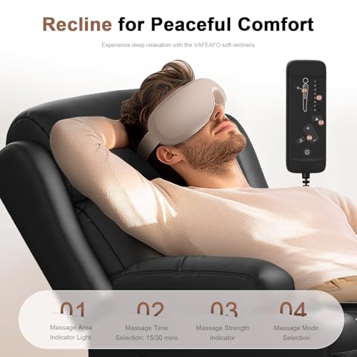 Recliner Sofa, Massage Reclining Sofa 4 Seater Sets Heavy Weight Capacity, 1 Single Power Heat & Massageable Chair with Storage, Cup Holders, Wall Hugger Couches for Living Room & RV Campers