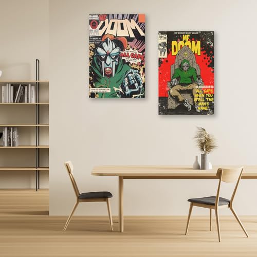Music Poster Home Decor Rapper MF Posters Canvas Music Wall Art Hanging Picture Print Dorm Room Bedroom Decorative Gift (8x12in Unframed)