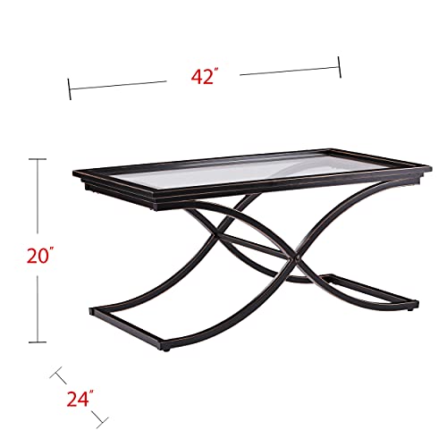 Vogue Cocktail Table - Black - Transitional Design, Black Glass and Wood - Ideal for Living Room, Family Room (CK9940)