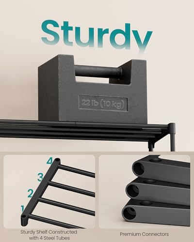 Shoe Rack, 3-Tier Stackable Metal Shoe Organizer, 24.5" Wide, view 5