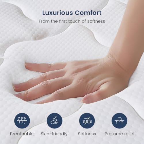 Full Size Mattress 10 Inch, Firm Hybrid Mattress, CertiPUR-US, view 4