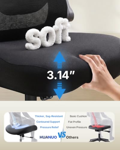Ergonomic Office Chair with 3D Armrests and Lumbar Support, view 6