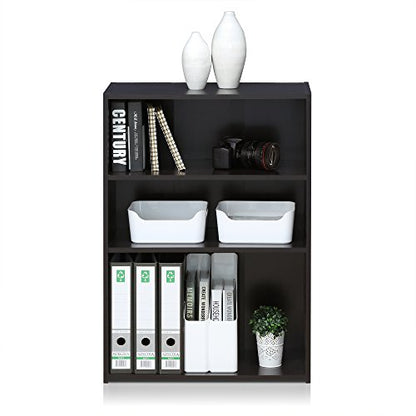 WRIGHT Book Shelf, 3-Tier Modern Bookshelf, Bookcase with Closed Back, 11.6" x 24.5" x 35.3", for Living Room, Bedroom, Home Office, Cinnamon Cherry