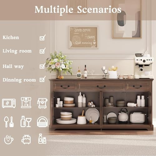 65" Large Sideboard Buffet Cabinet with Storage, view 7