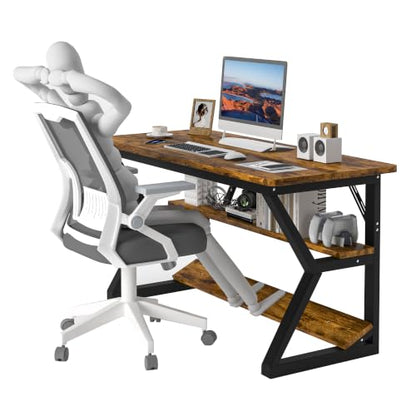 47 in Computer Desk w/Storage, Office Desk w/Footrest for Bedroom, view 2