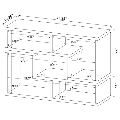 Coaster Home Furnishings - Velma - Engineered Wood - Multipurpose 4-Shelf TV Stand Bookshelf with Geometric Design, Cube Shelves, Transitional Style - Living Room and Home Office - White - 800330