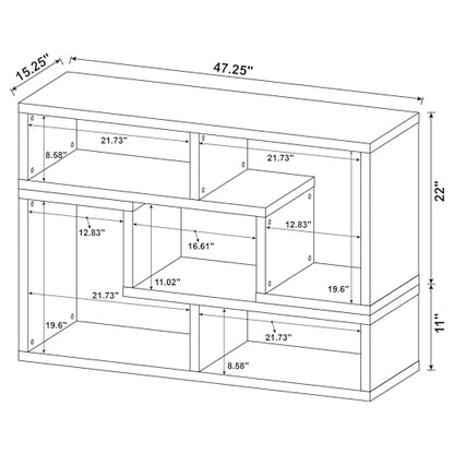 Coaster Home Furnishings - Velma - Engineered Wood - Multipurpose 4-Shelf TV Stand Bookshelf with Geometric Design, Cube Shelves, Transitional Style - Living Room and Home Office - White - 800330